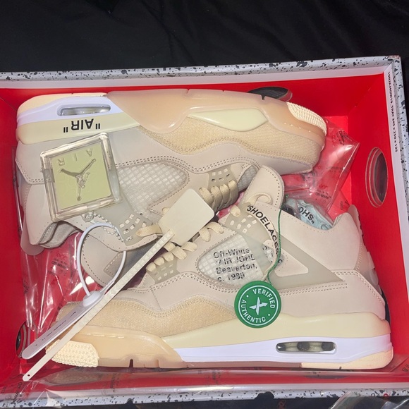 Jordan 4 Off White “Sail” SIZE 10 DEADSTOCK NEVER WORN STOCK X VERIFIED - Picture 4 of 8